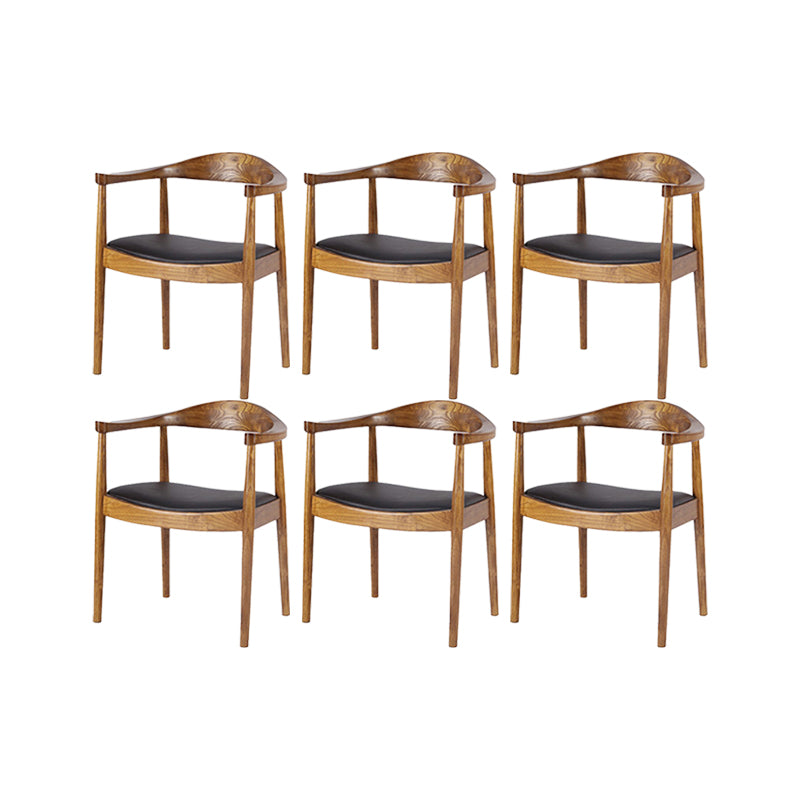 Contemporary Kitchen Dining Chairs Faux Leather Chairs with Wood Base