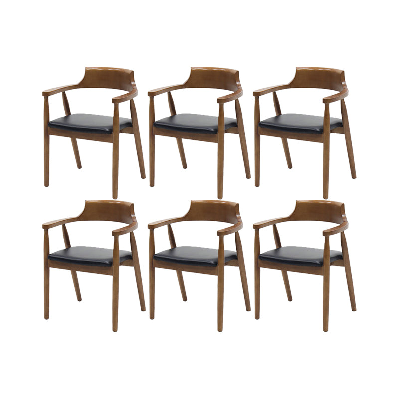 Contemporary Kitchen Dining Chairs Faux Leather Chairs with Wood Base