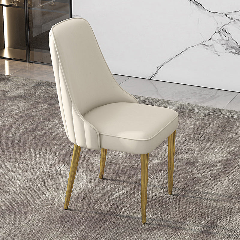 Glam Style Side Chair PU Leather Dining Chair for Living Room