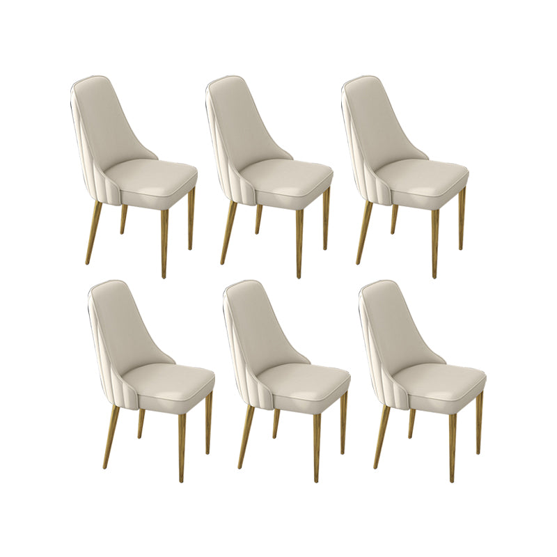 Glam Style Side Chair PU Leather Dining Chair for Living Room