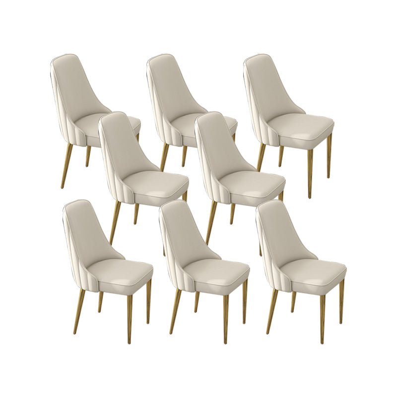 Glam Style Side Chair PU Leather Dining Chair for Living Room