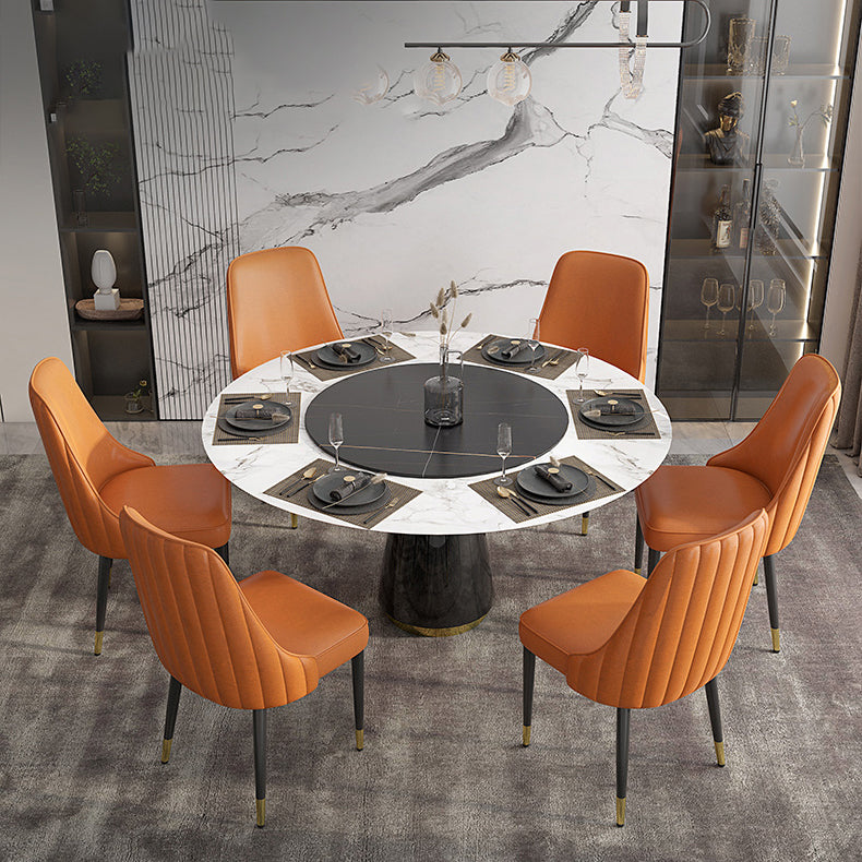 Glam Style Side Chair PU Leather Dining Chair for Living Room