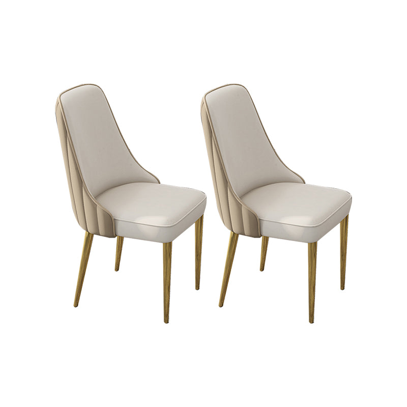 Glam Style Side Chair PU Leather Dining Chair for Living Room