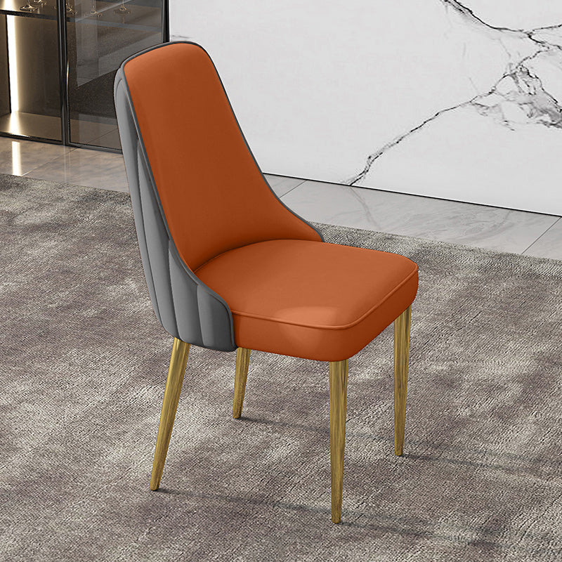 Glam Style Side Chair PU Leather Dining Chair for Living Room