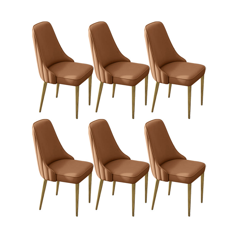 Glam Style Side Chair PU Leather Dining Chair for Living Room