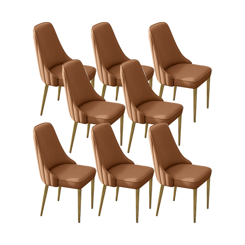 Glam Style Side Chair PU Leather Dining Chair for Living Room