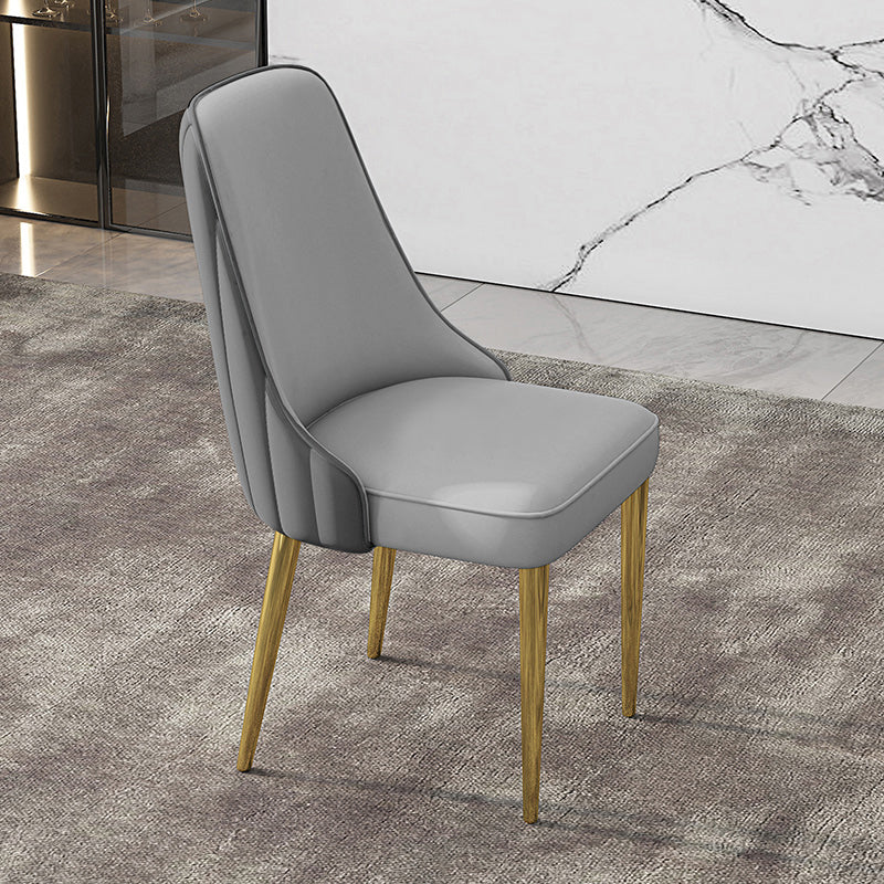 Glam Style Side Chair PU Leather Dining Chair for Living Room