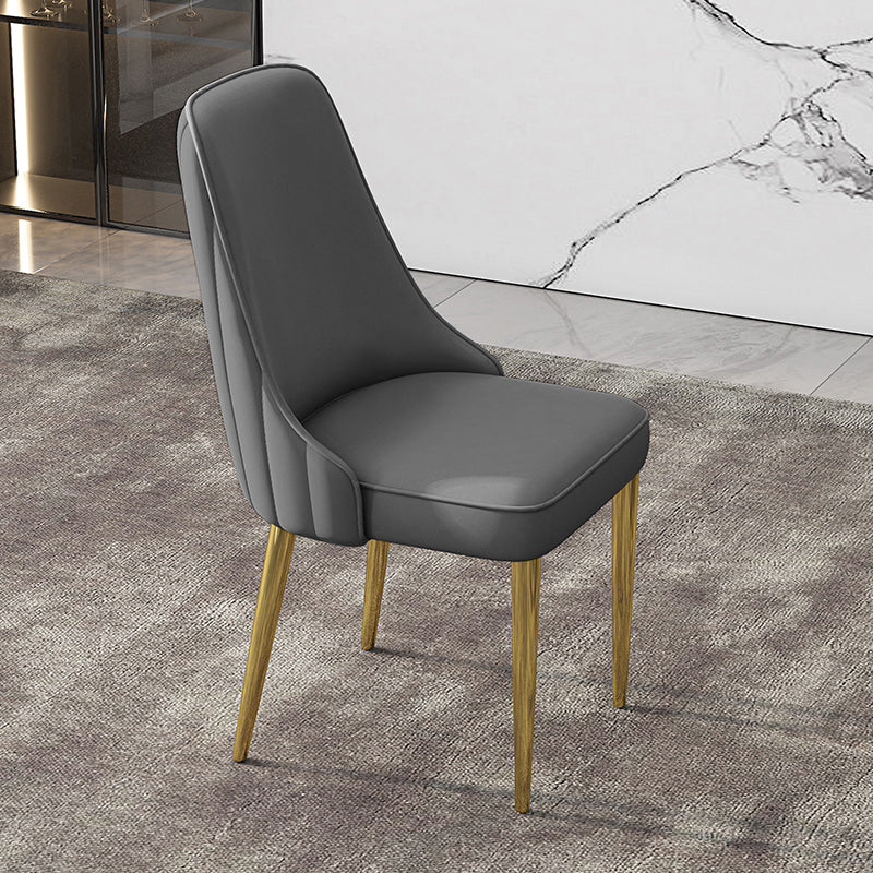 Glam Style Side Chair PU Leather Dining Chair for Living Room