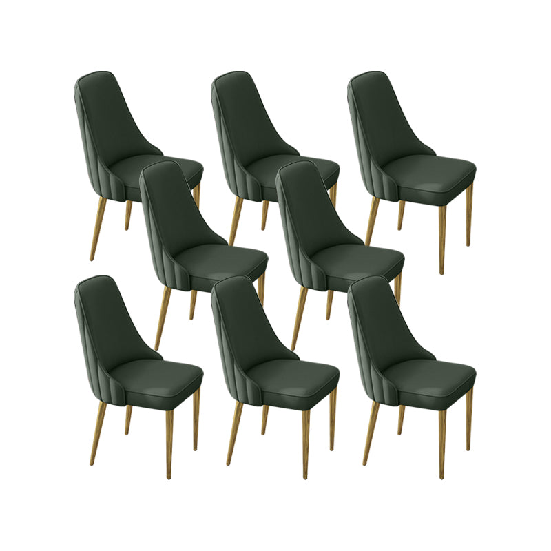 Glam Style Side Chair PU Leather Dining Chair for Living Room