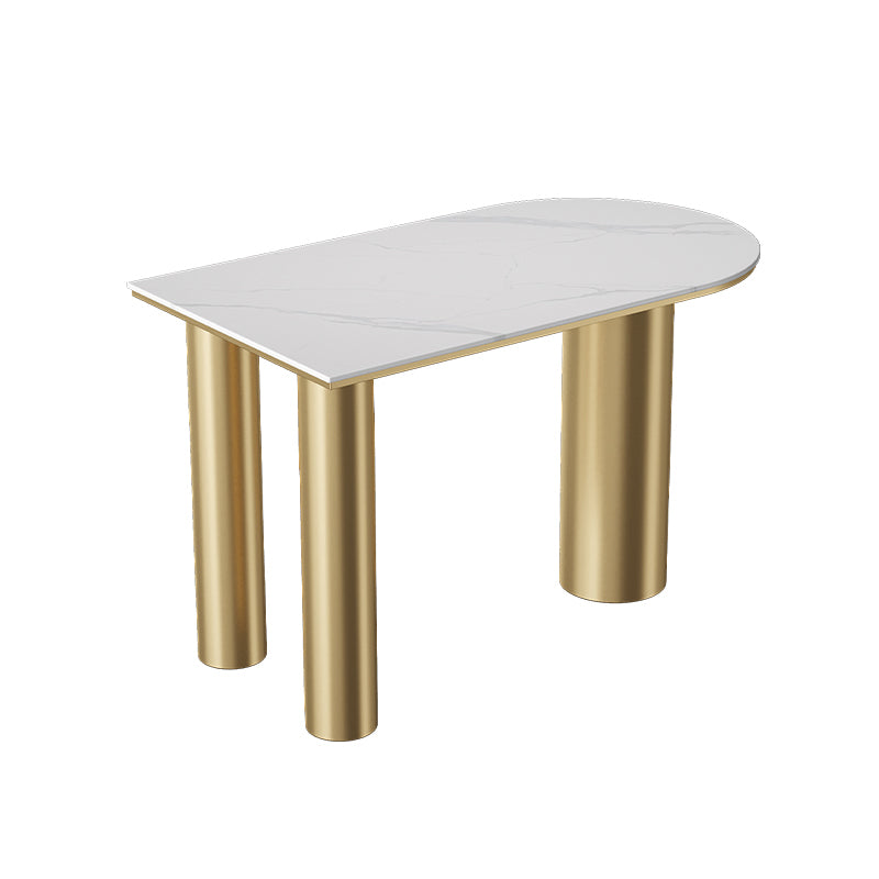 Modern Stone and Iron Counter Height Table Free Form Bar Table with 3 Legs