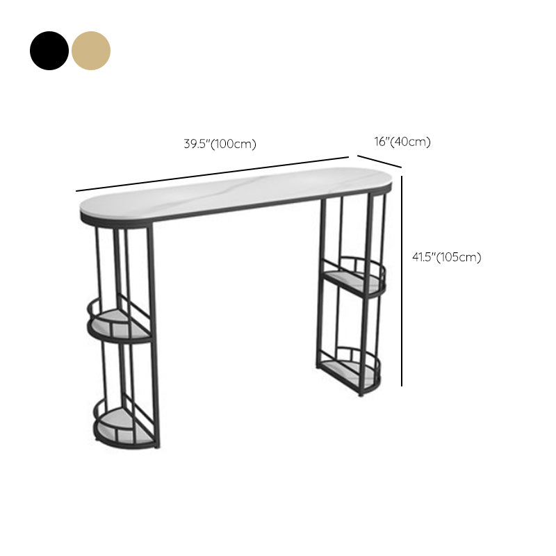 Double Storage Base Bar Dining Table Modern Oval Bar Dining Table