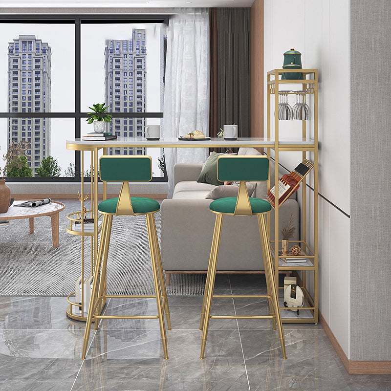 Iron Storage Base Bar Table Modern Free Form Bar Table with Wine Glass Holders