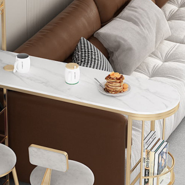 Iron Storage Base Bar Table Modern Free Form Bar Table with Wine Glass Holders