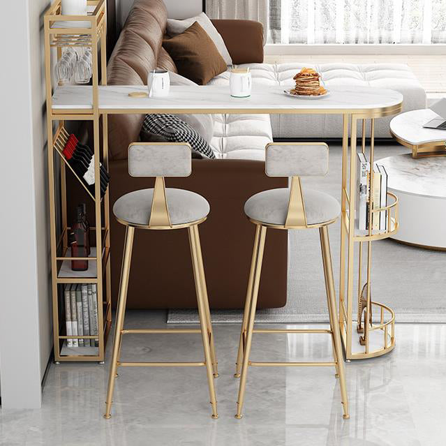 Iron Storage Base Bar Dining Table Modern Bar Table with Wine Glass Holders and Wine Rack