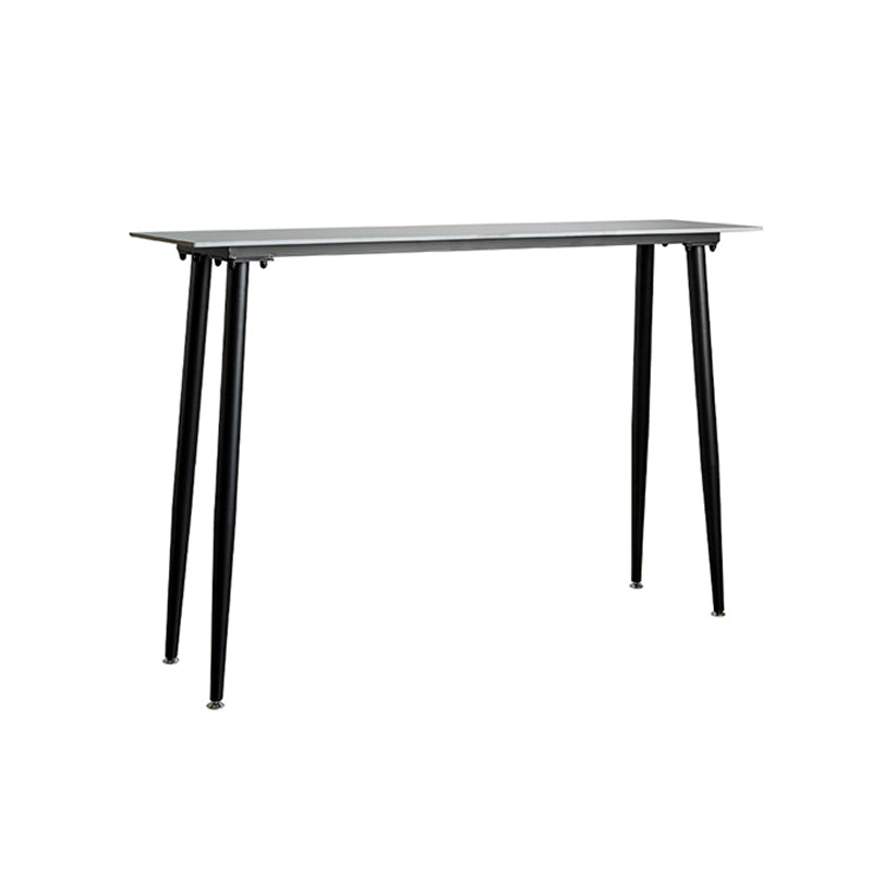 Industrial Rectangle Bar Dining Table Stone Top Bar Table with 4 Legs