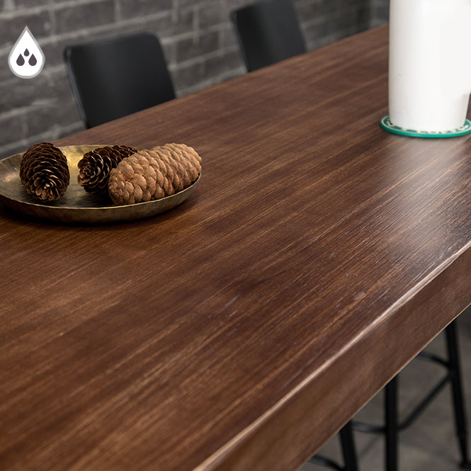 Industrial Rectangle Bar Height Table Solid Wood Bar Table with Trestle Base