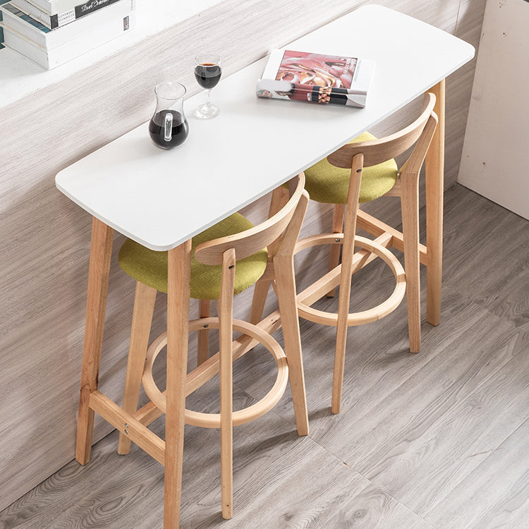 Rectangle Wood Counter Height Dining Table Contemporary Trestle Base Bar Table