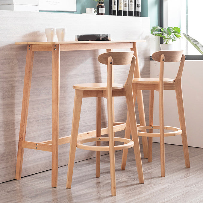 Rectangle Wood Counter Height Dining Table Contemporary Trestle Base Bar Table