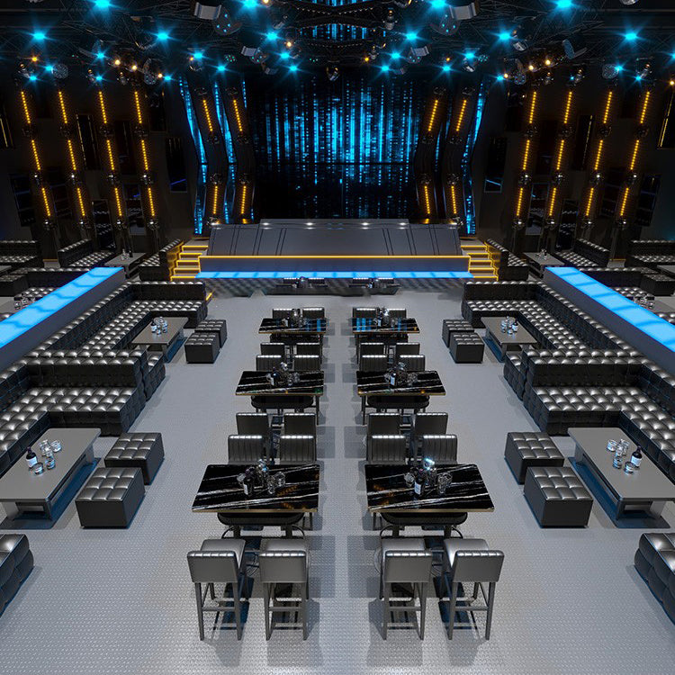 Industrial Style Bar Wine Table Black Color Bar Dining Table with Storage