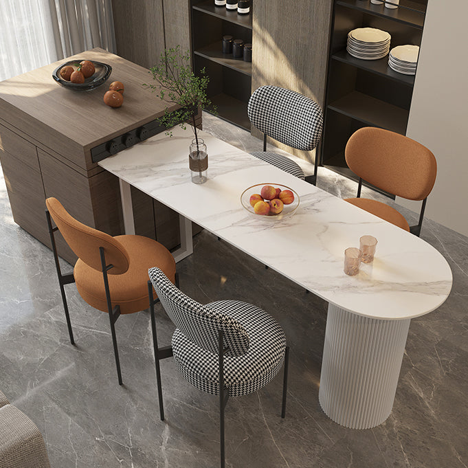 Contemporary Bar Wine Table Stone Bar Dining Table with Double Pedestal