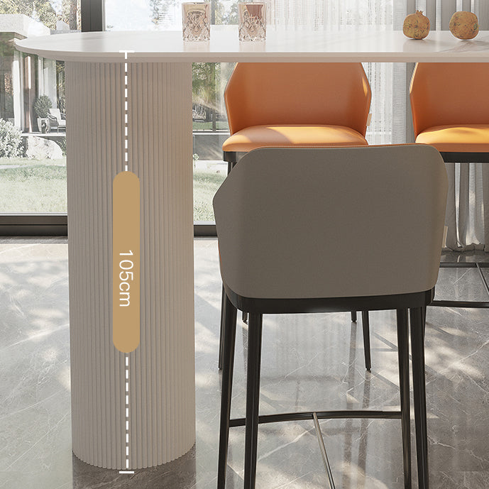 Contemporary Bar Wine Table Stone Bar Dining Table with Double Pedestal