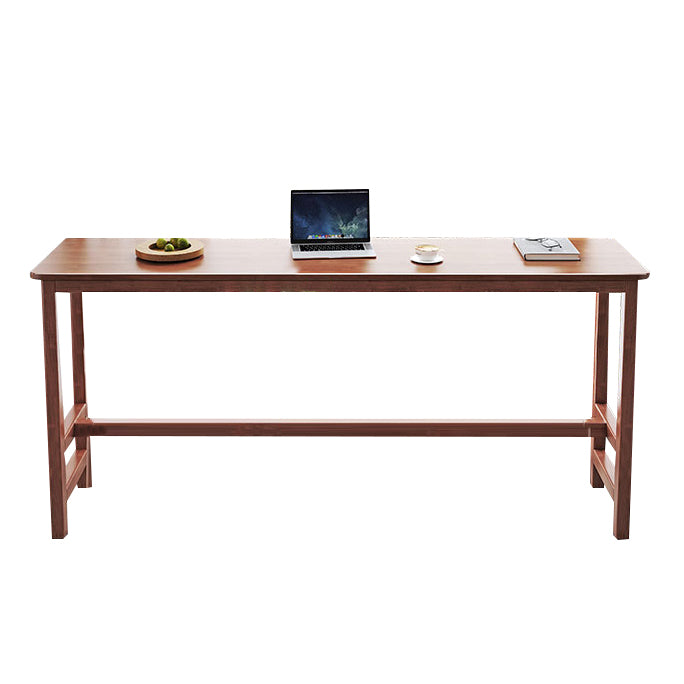 Modern Style Rectangle Bar Table Solid Wood Fixed Bistro Bar Desk for Living Room