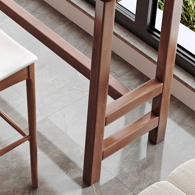 Modern Style Rectangle Bar Table Solid Wood Fixed Bistro Bar Desk for Living Room