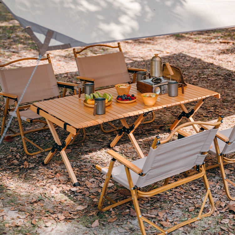 Solid Wood Removable Camping Table Modern Rectangle Camping Table