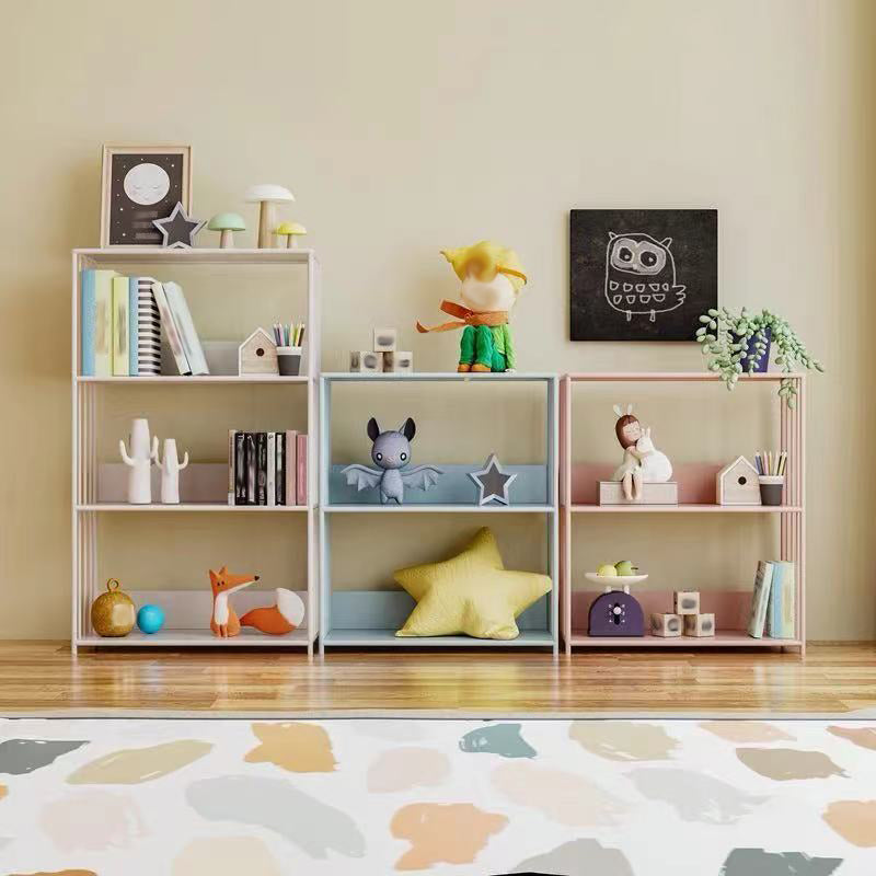 Standard Metal Bookshelf Scandinavian Open Back Bookcase with Shelves
