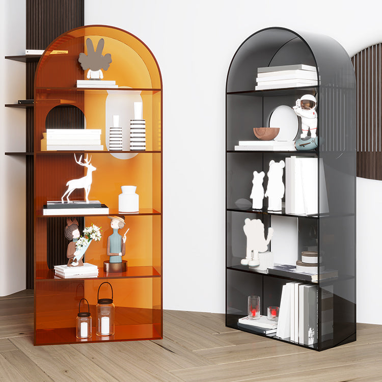Closed Back Standard Bookshelf Acrylic Bookcase with Rectangular Shelves