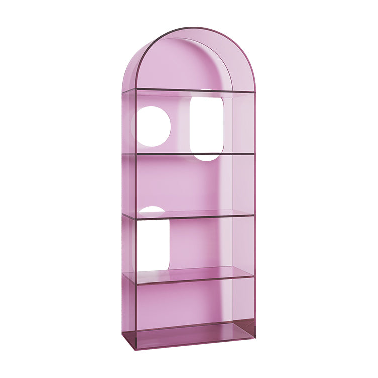 Closed Back Standard Bookshelf Acrylic Bookcase with Rectangular Shelves