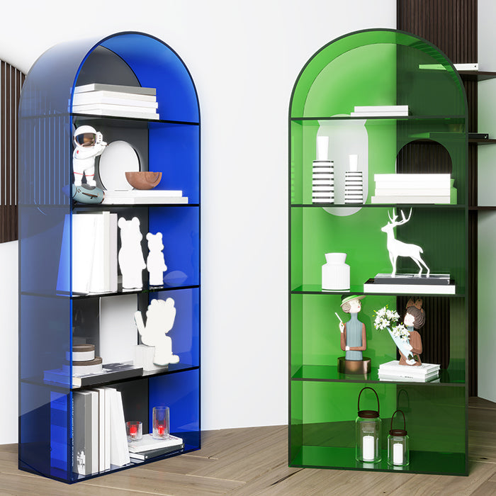 Closed Back Standard Bookshelf Acrylic Bookcase with Rectangular Shelves