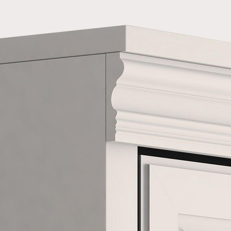 Modern Closed Back Standard Bookshelf Wooden Bookcase in White for Study Room