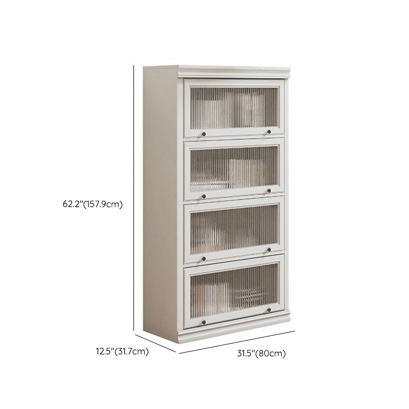 Modern Closed Back Standard Bookshelf Wooden Bookcase in White for Study Room
