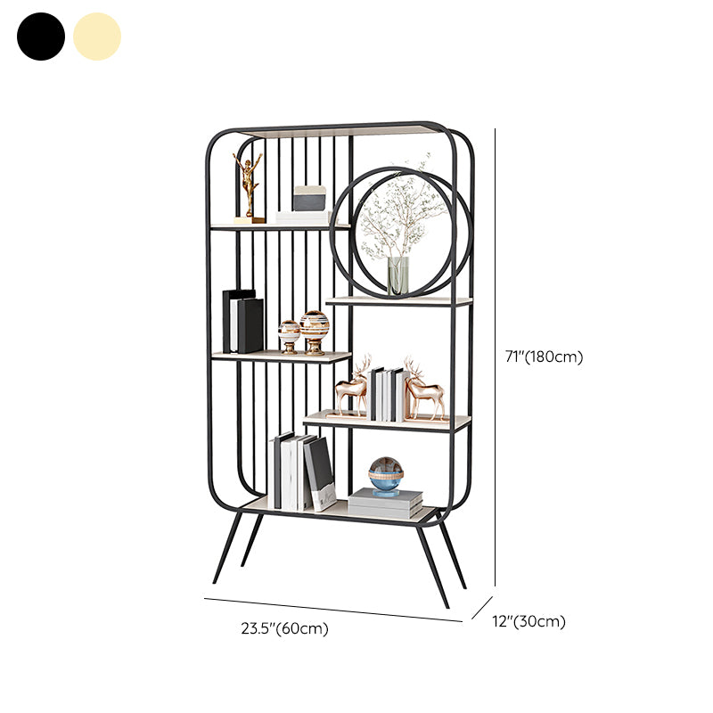 Metal Open Back Bookshelf Standard Shelves Included Bookcase for Study Room