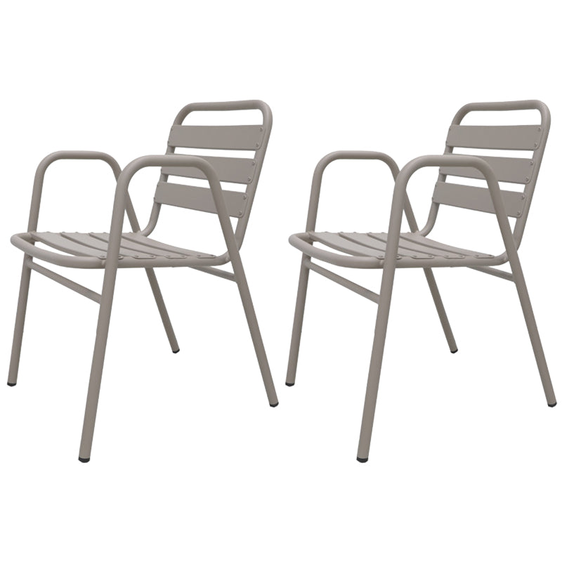 Industrial Armchair Open Back Metal Patio Dining Chair with Arm