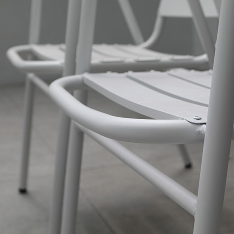 Industrial Armchair Open Back Metal Patio Dining Chair with Arm