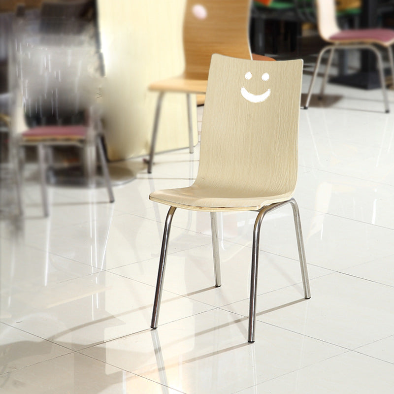 Contemporary Outdoor Chair Wood and Metal Patio Dining Chair