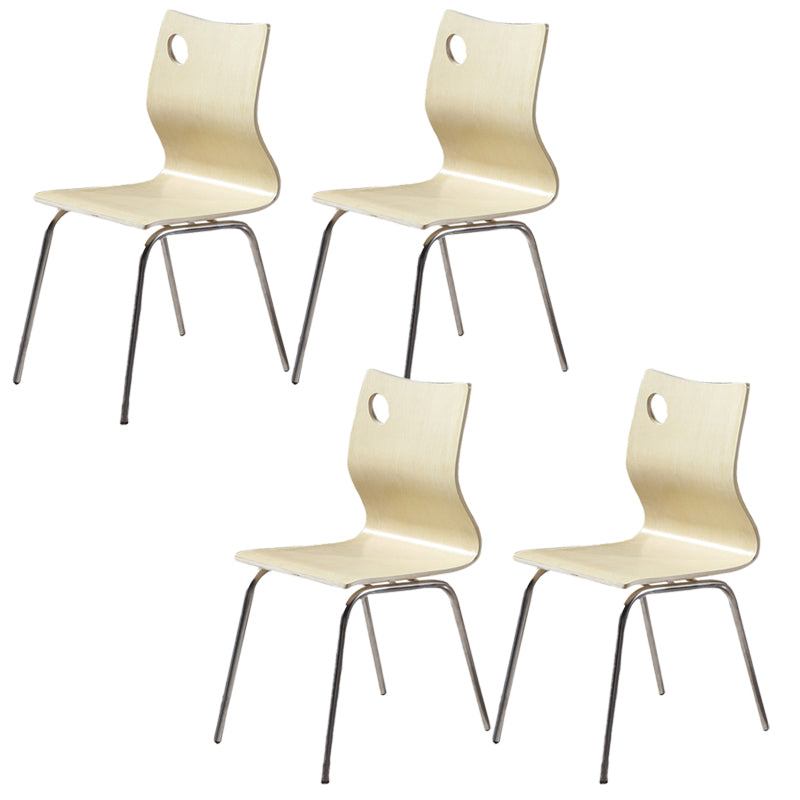 Contemporary Outdoor Chair Wood and Metal Patio Dining Chair