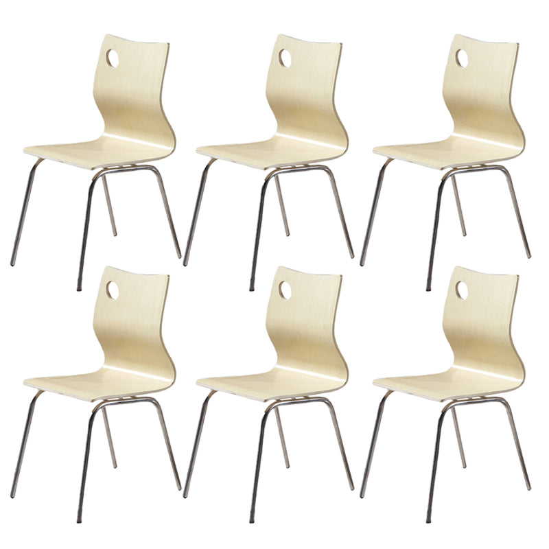 Contemporary Outdoor Chair Wood and Metal Patio Dining Chair