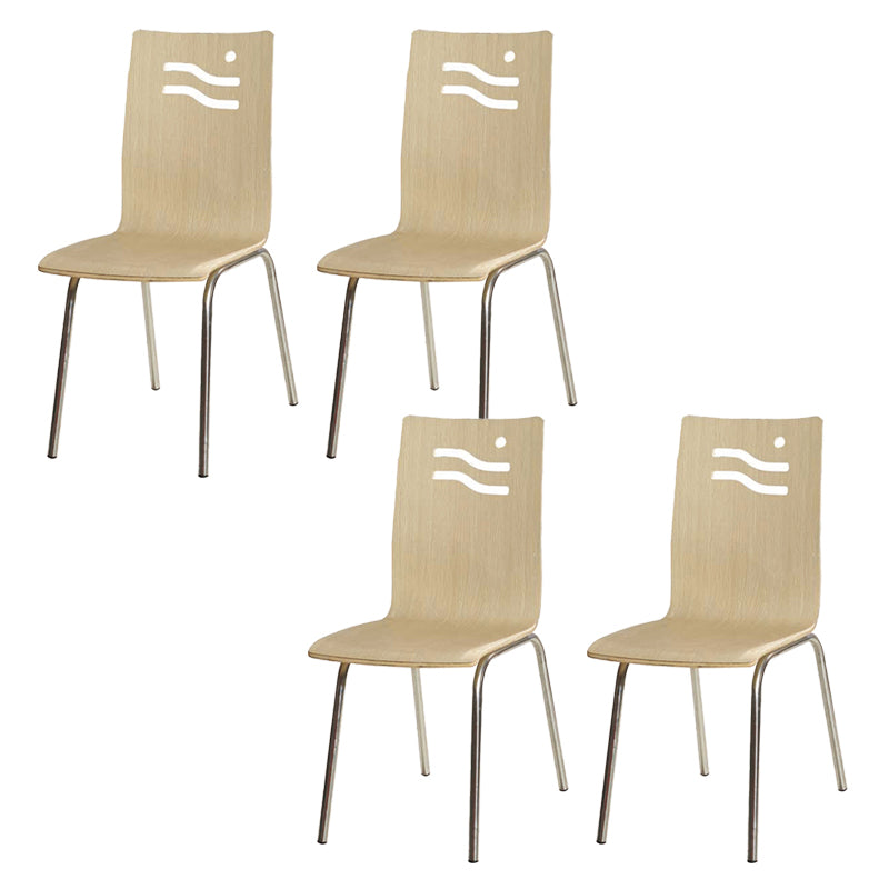 Contemporary Outdoor Chair Wood and Metal Patio Dining Chair