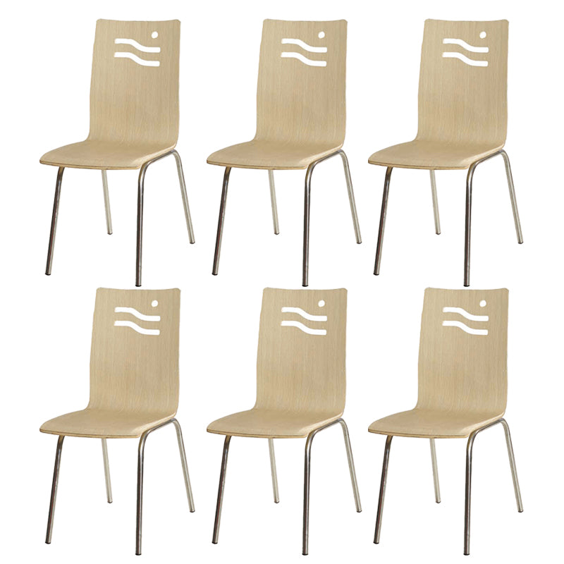 Contemporary Outdoor Chair Wood and Metal Patio Dining Chair