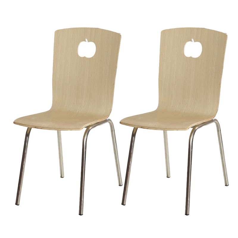 Contemporary Outdoor Chair Wood and Metal Patio Dining Chair