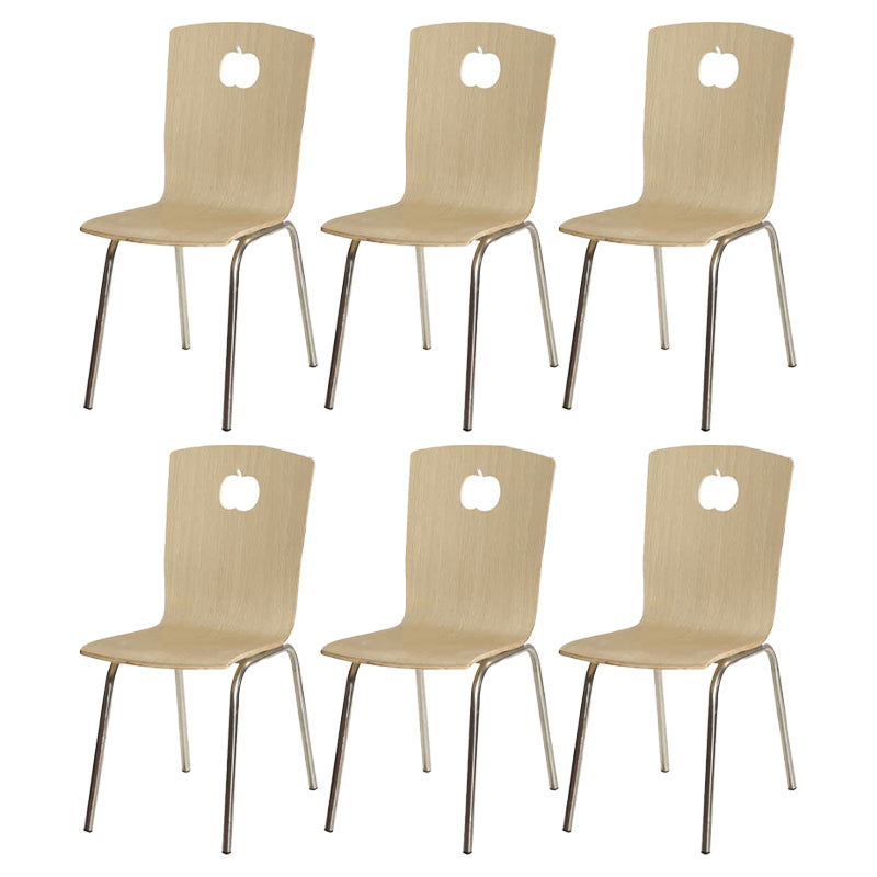 Contemporary Outdoor Chair Wood and Metal Patio Dining Chair