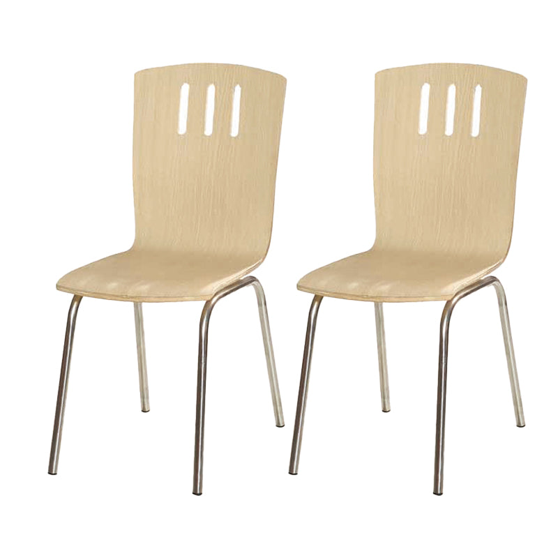 Contemporary Outdoor Chair Wood and Metal Patio Dining Chair