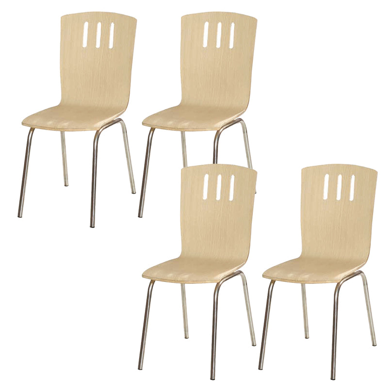 Contemporary Outdoor Chair Wood and Metal Patio Dining Chair
