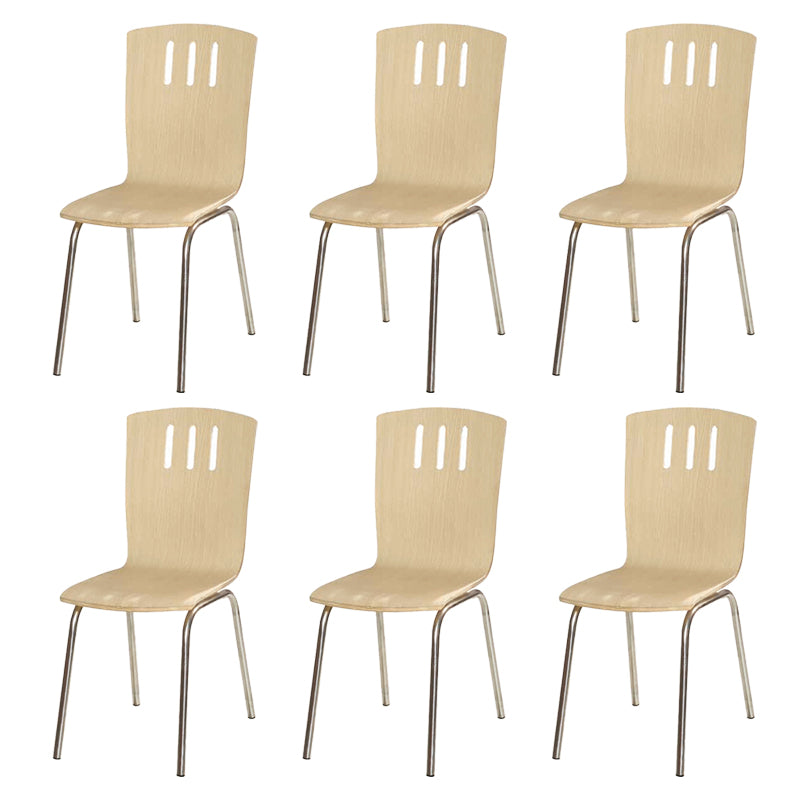 Contemporary Outdoor Chair Wood and Metal Patio Dining Chair