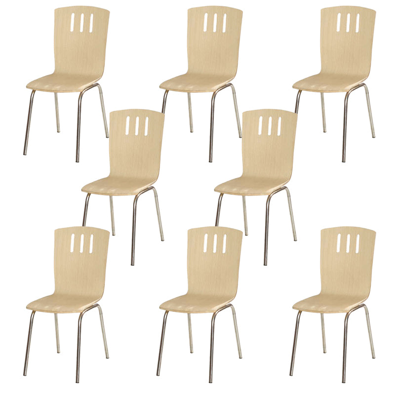 Contemporary Outdoor Chair Wood and Metal Patio Dining Chair