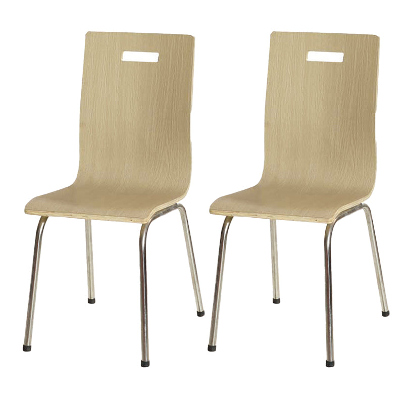 Contemporary Outdoor Chair Wood and Metal Patio Dining Chair