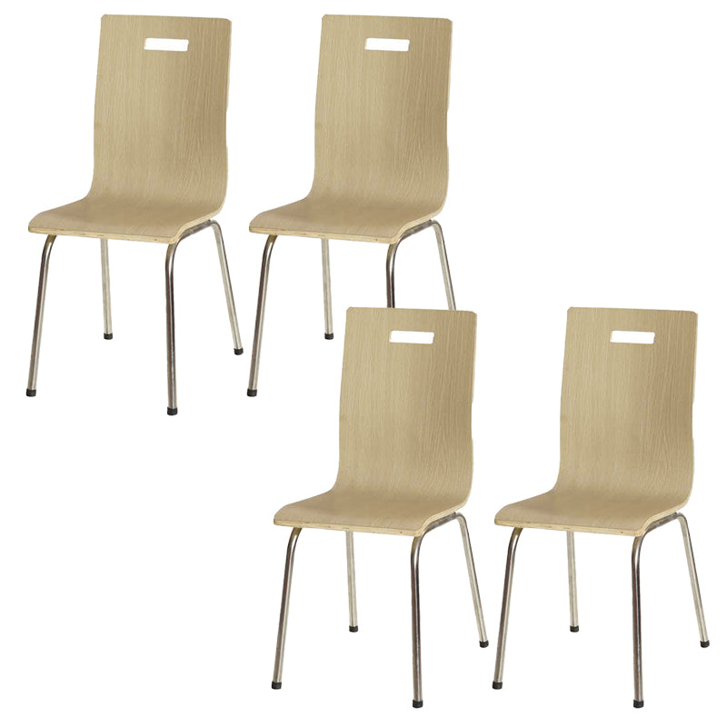 Contemporary Outdoor Chair Wood and Metal Patio Dining Chair